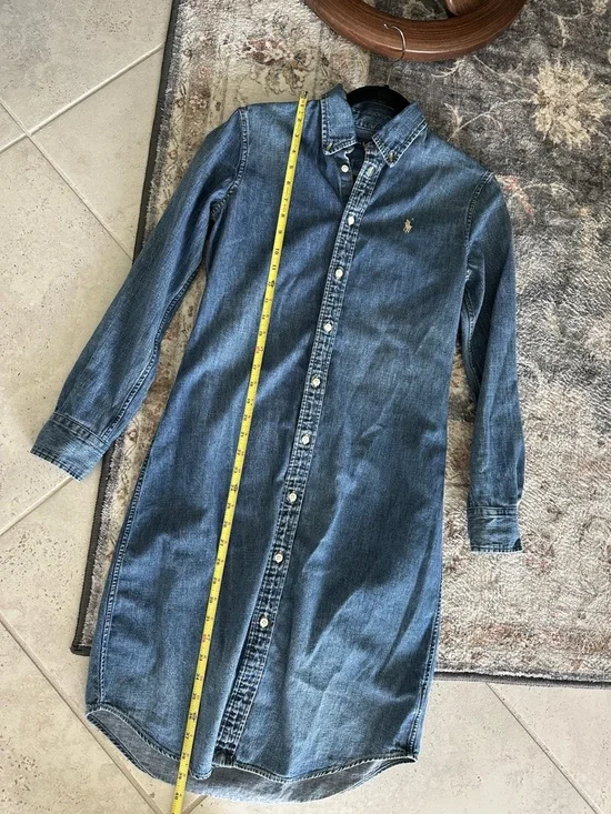 Ralph Lauren Denim Shirt Dress with Embroidered Pony - Picture 4 of 5